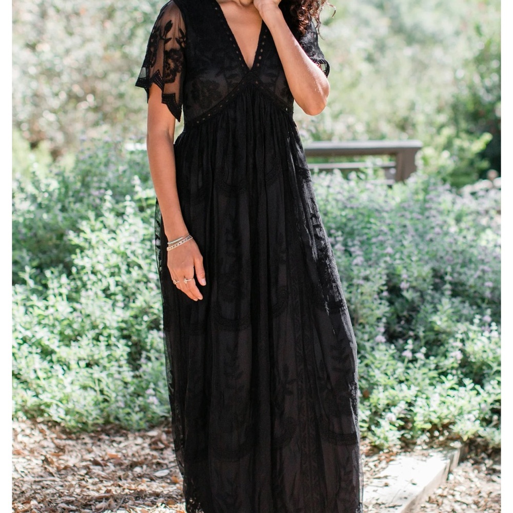 Pinkblush Black Lace Maxi Dress